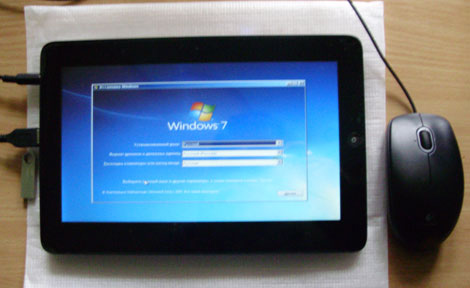Процесс установки Windows 7 на планшет