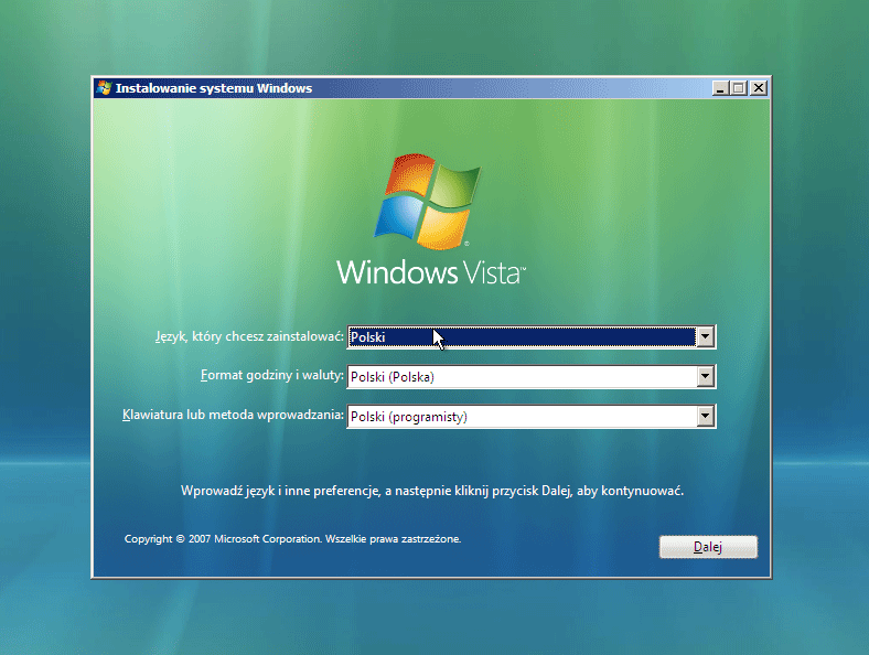 Установка Windows Vista Home Basic